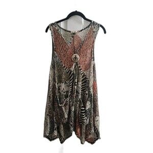 Paradise USA Sleeveless Lagenlook Mesh Tunic Cover Up  Size XL/XXL